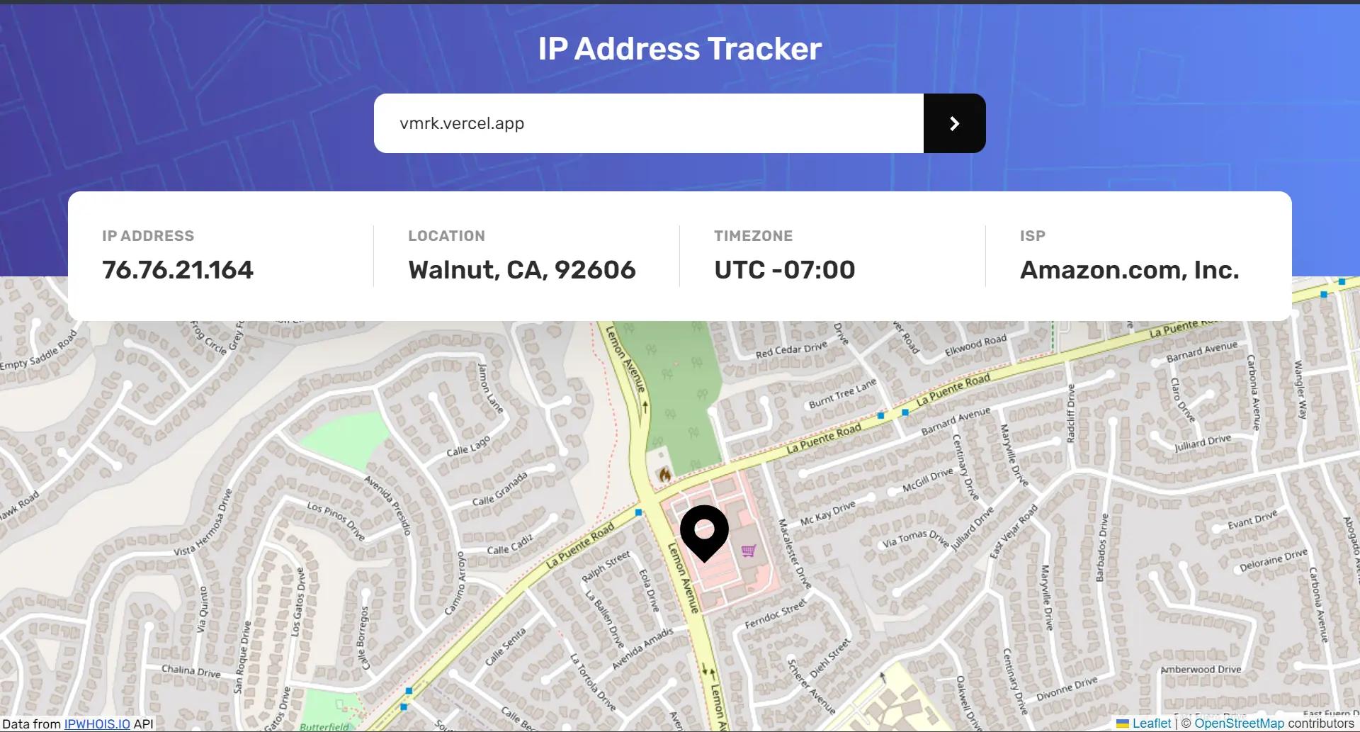 IP Geolocation Details screenshot